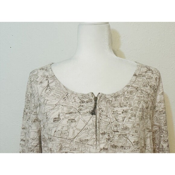 Soft Surroundings Women Size L City Of Paris Print Cardigan Art To Wear Boho - Picture 2 of 11